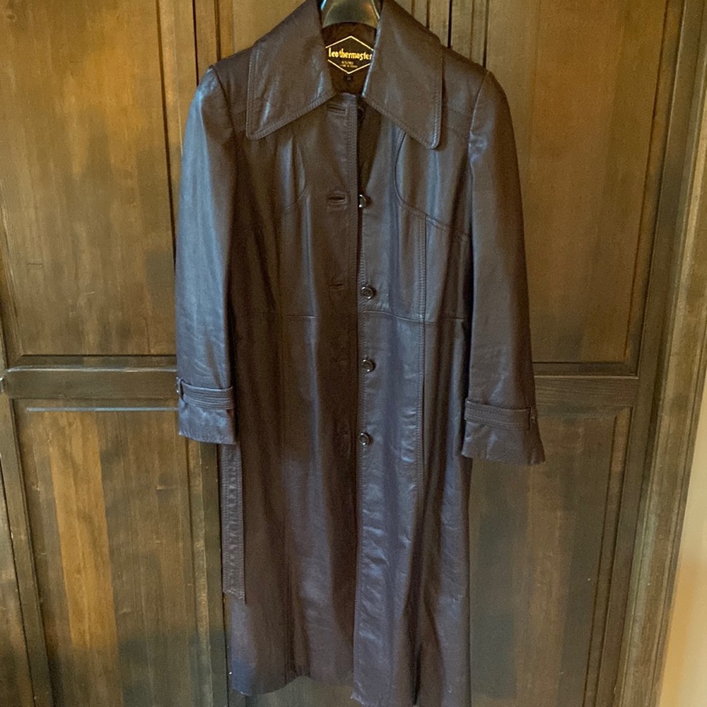 Vintage brown leather coat